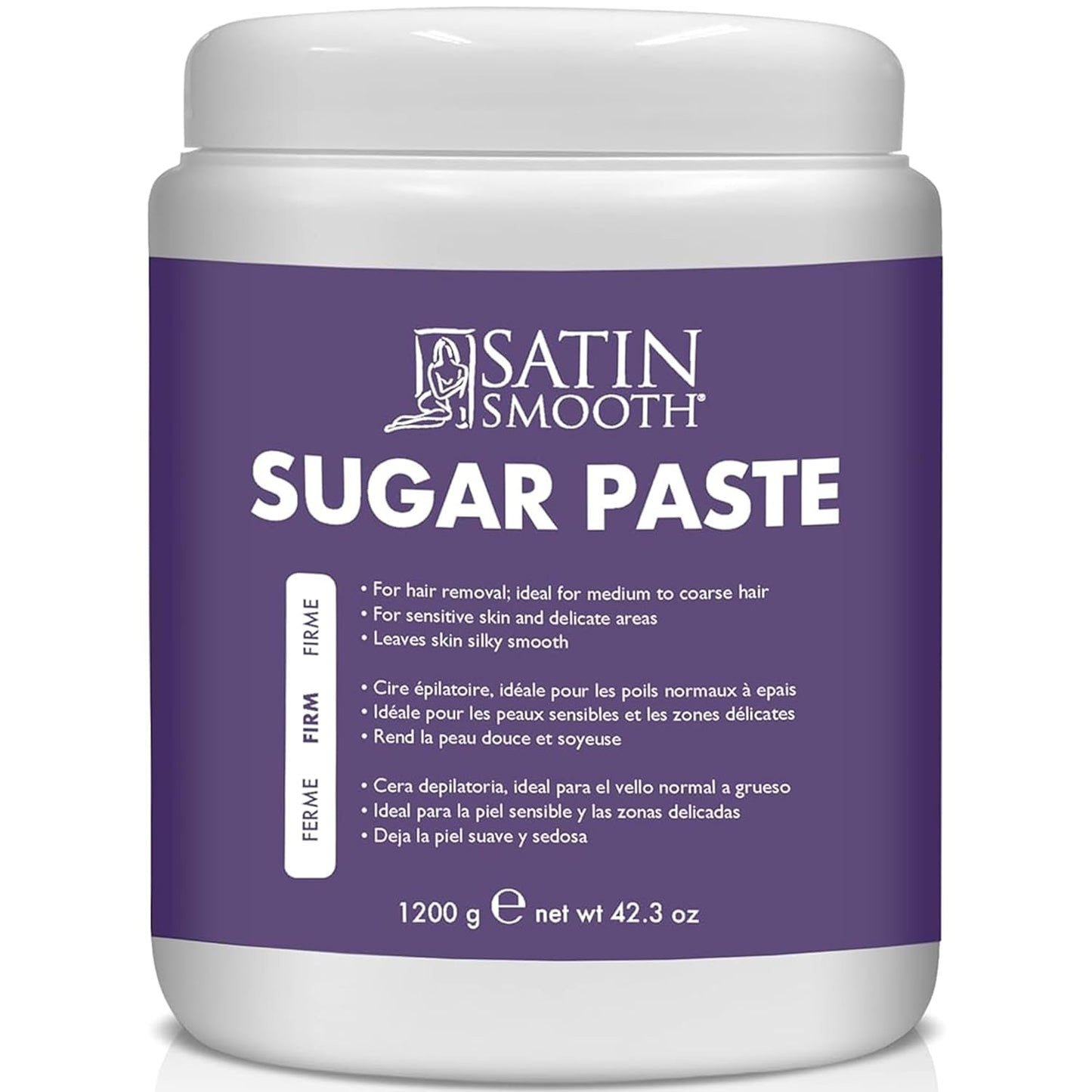 Satin Smooth Sugar Paste - Natural Hair Removal for Sensitive Skin | 42.3 oz, Ideal for Bikini & Delicate Areas