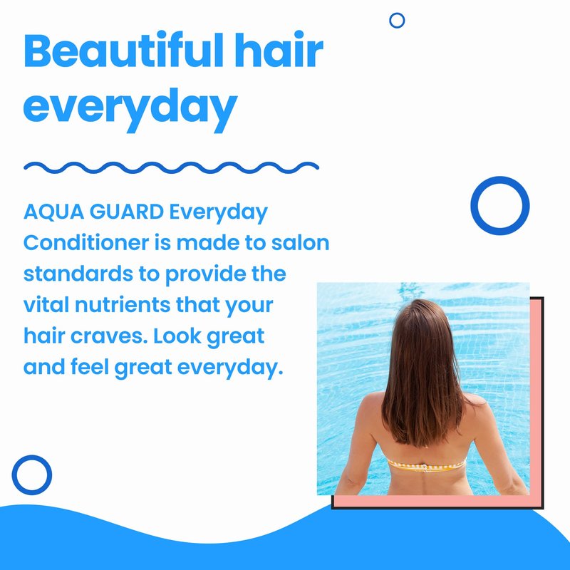 AQUA GUARD Everyday Conditioner for Pool Moms and Swimmers | Softens Hair & Removes Chlorine Damage | Paraben Free, Sulfate and Gluten-Free, Vegan, Color Safe, Leaping Bunny Certified, 9.5 oz (2-Pack)