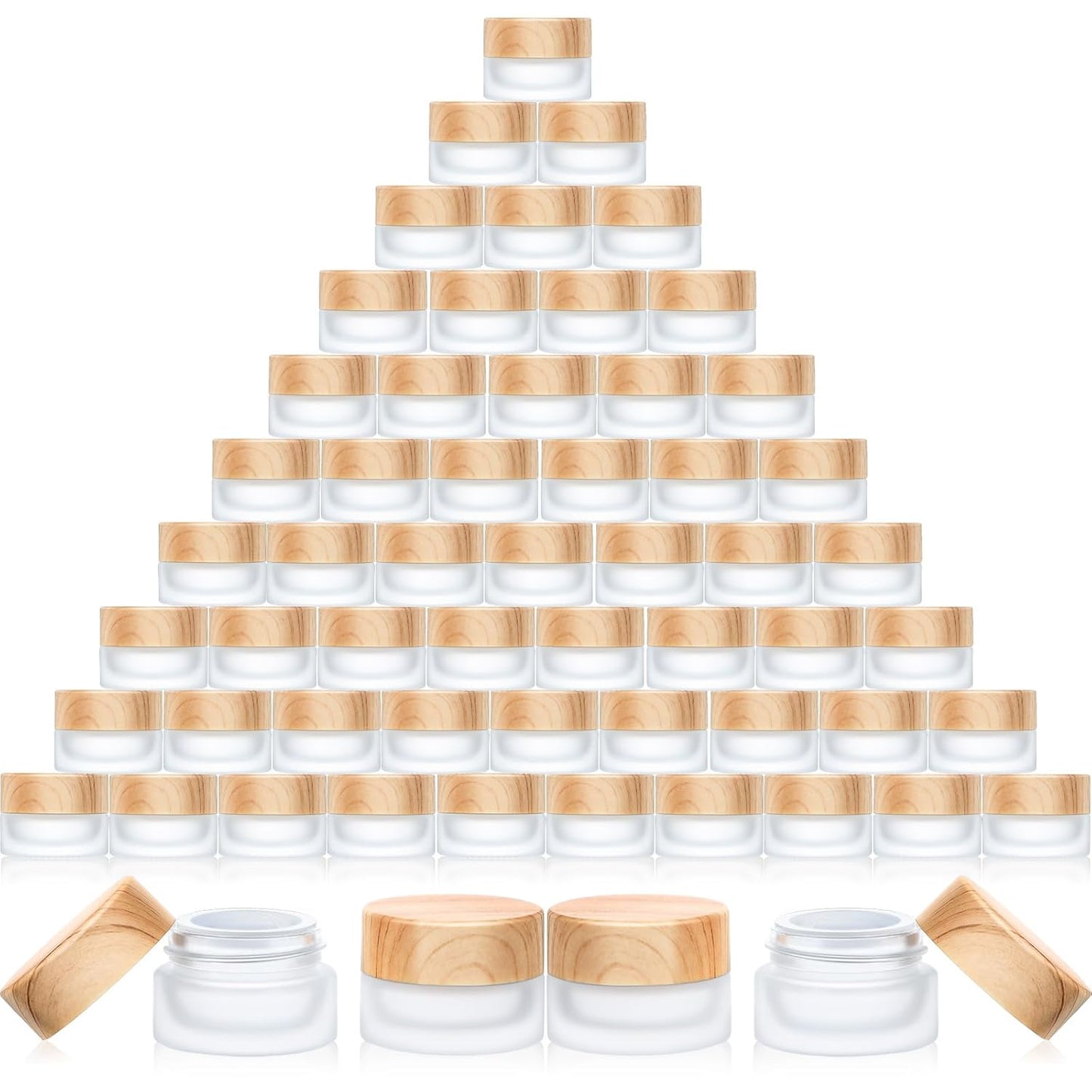 60 Pieces Glass Cosmetic Containers - Leak Proof Sample Jars for Lotion & Cream | 5 Gram Size