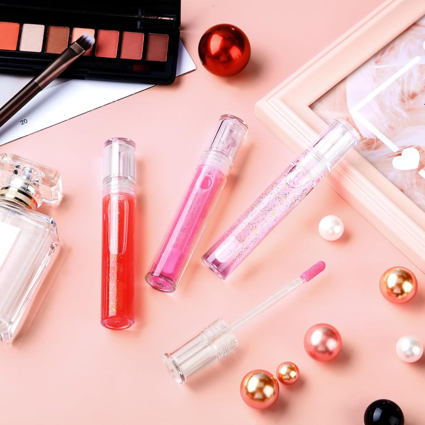 Empty Lip Gloss Tubes - 100 Pcs Clear Refillable Lipstick Containers with Wands & Rubber Stoppers | 2.5 ml for DIY Makeup Gifts