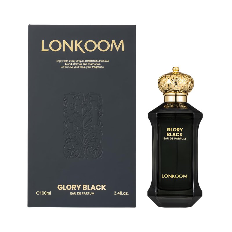 LONKOOM Regal Black Perfume for Men, Woody Spicy Eau De Parfum Spray Long-Lasting Fragrance Cologne 3.4 Fl Oz/100ml, Notes of Frankincense Black Pepper Bergamot Vetiver Papyrus Sandalwood Rose Saffron