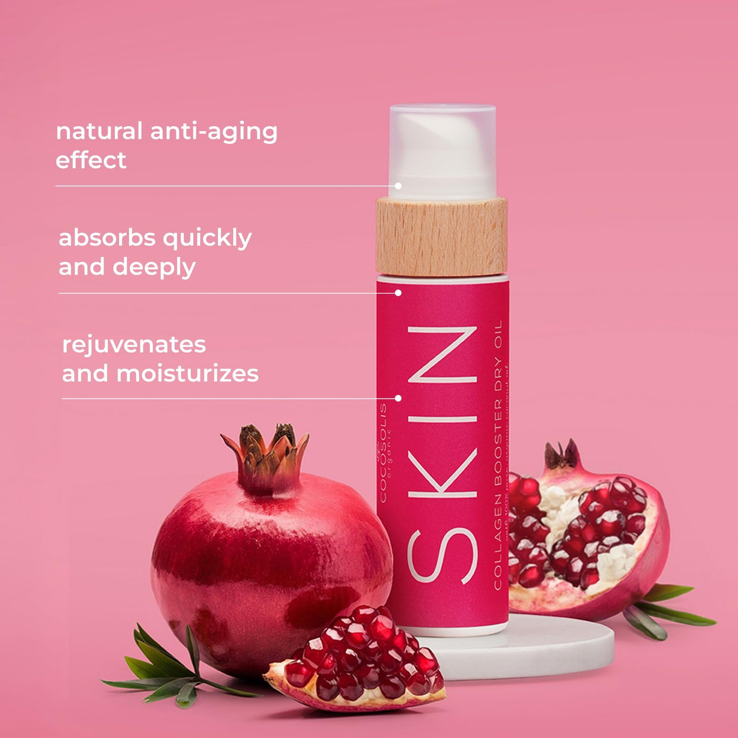 COCOSOLIS SKIN Collagen Booster Bio Oil – Anti-Aging Collagen Lotion for Skin Tightening with Rosehip and Essential oils – Collagen Oil for Face and Body - Smooths and reduces wrinkles