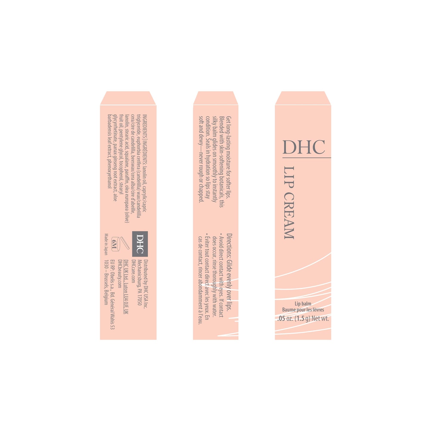 DHC Lip Cream 3 pack, Ultra-Moisturizing Lip Balm, Soothing, Hydrating, Dry, Chapped Lips, Protecting, Fragrance and Colorant Free, 0.05 oz. Net Wt.