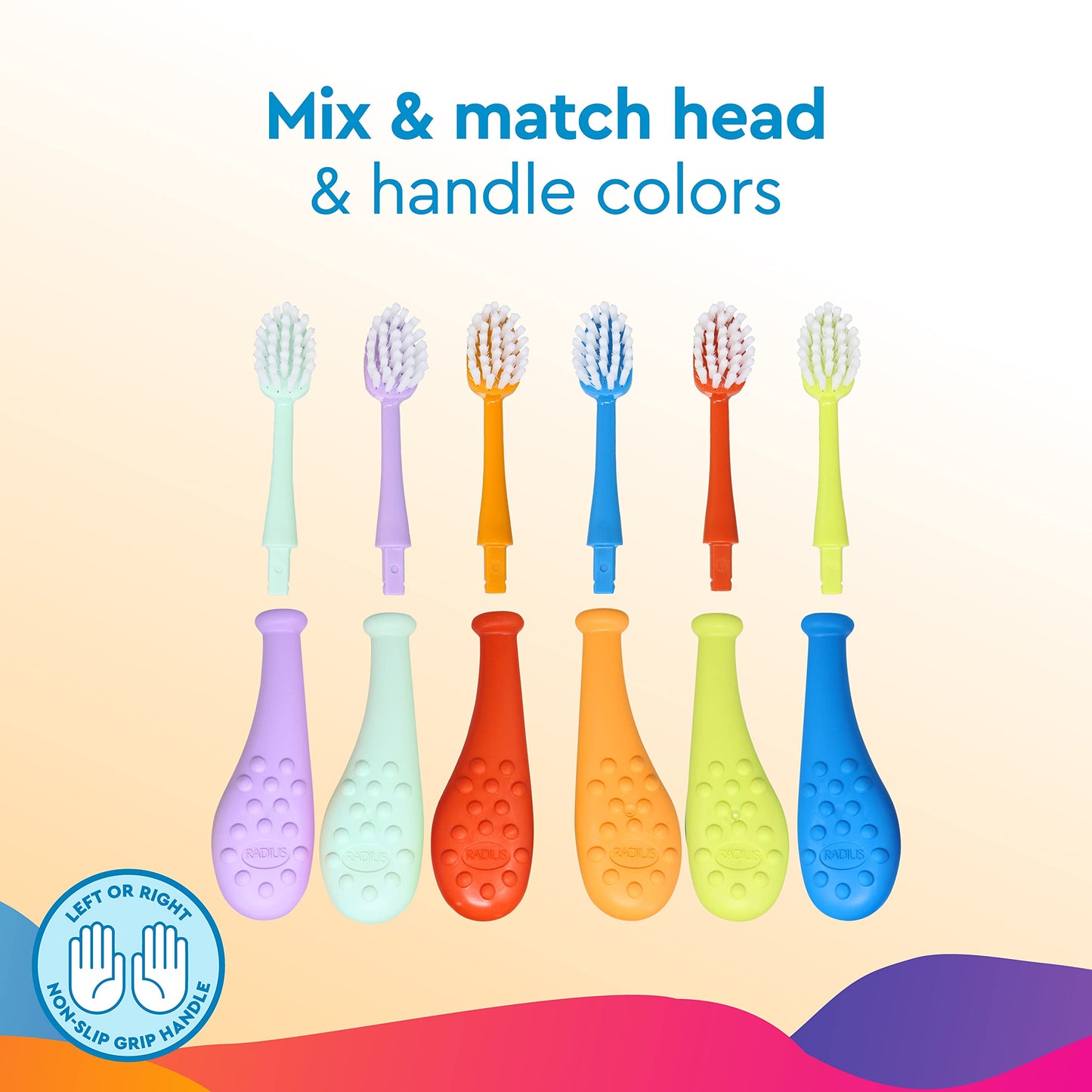 RADIUS Big Kidz Forever Brush Replaceable Head for Children, 6 Years and Up, BPA Free ADA Accepted for Growing Teeth and Gums, 2 Heads - Extra Soft
