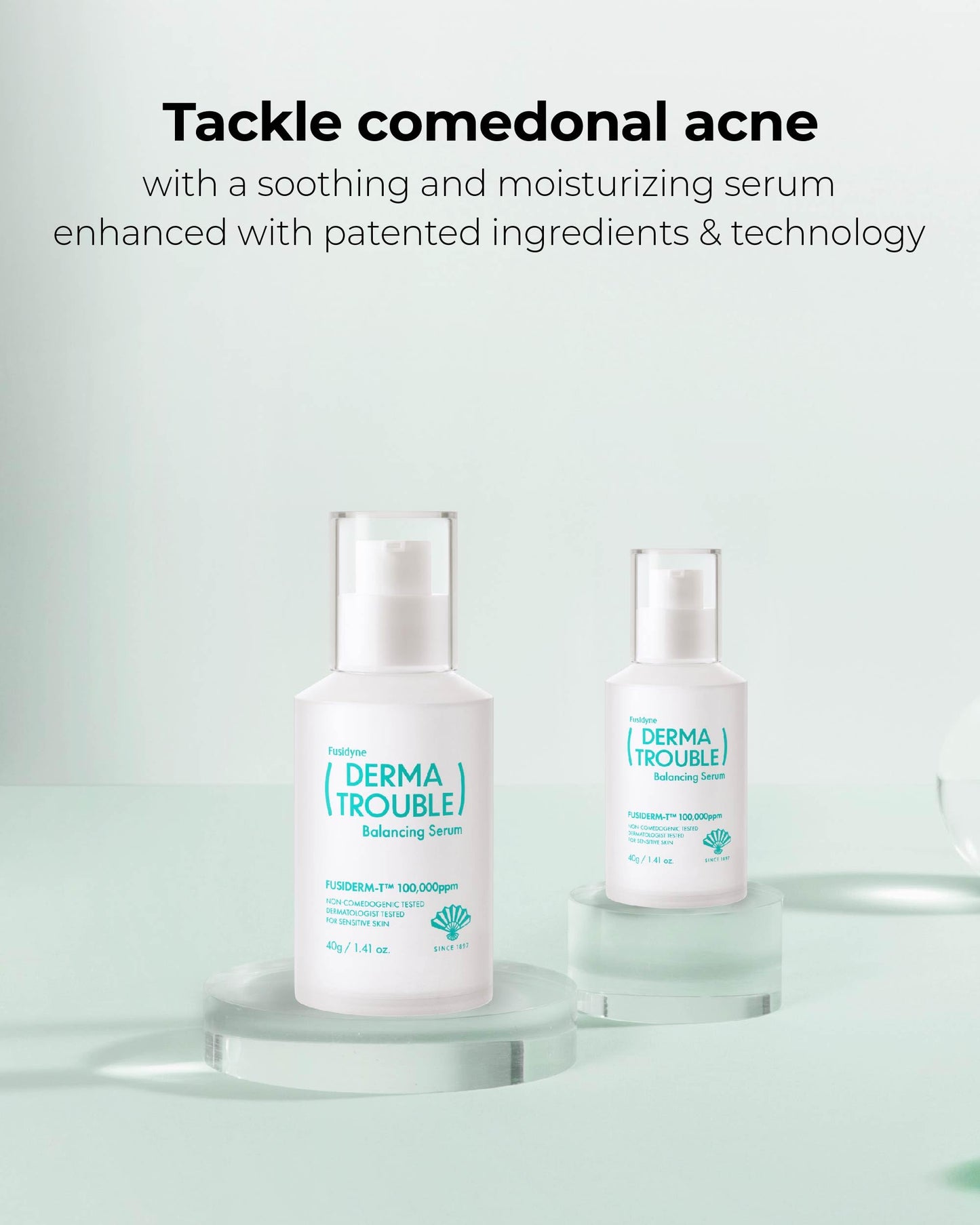 Fusidyne Derma Trouble Balancing Serum (1.4oz) - Korean Skin Care Serum with Fusiderm-T 100,000ppm to Help Support Moisture and Oil Balance for Acne-Prone Skin
