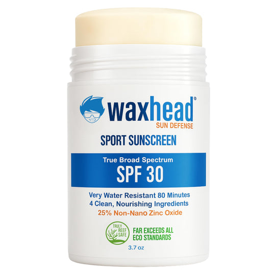 Waxhead Zinc Oxide Sunscreen Stick SPF 30, 4 Ingredients Mineral Sunscreen for Face & Body, EWG 1, Reef Safe Non-Nano, Baby & Kids Sensitive Skin, Water Resistant Sport Tattoo Sunblock, 3.7 oz