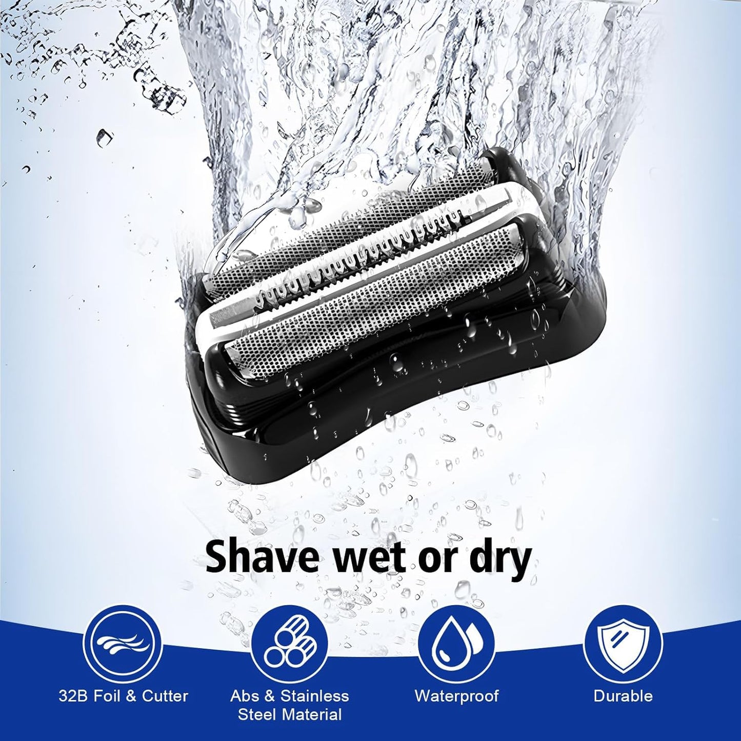 Braun Series 3 Replacement Shaver Head - Compatible Foil & Cutter Blades for S3 Models | 1 Pack
