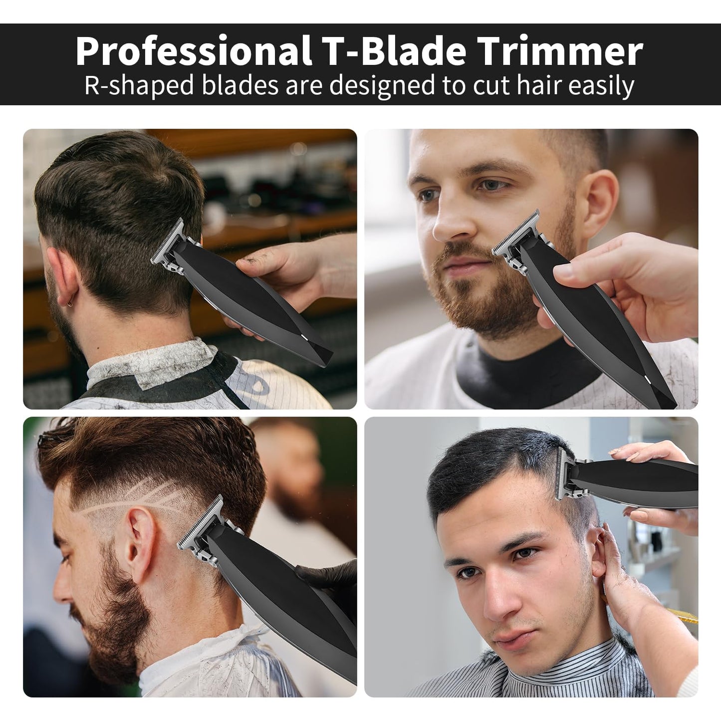 HIENA PRO Cordless Professional Beard Trimmers for Men, Rechargeable Electric T-Blade Hair Trimmer, Hair Cutting Clippers, USB Rechargeable Wireless, Gifts for Men