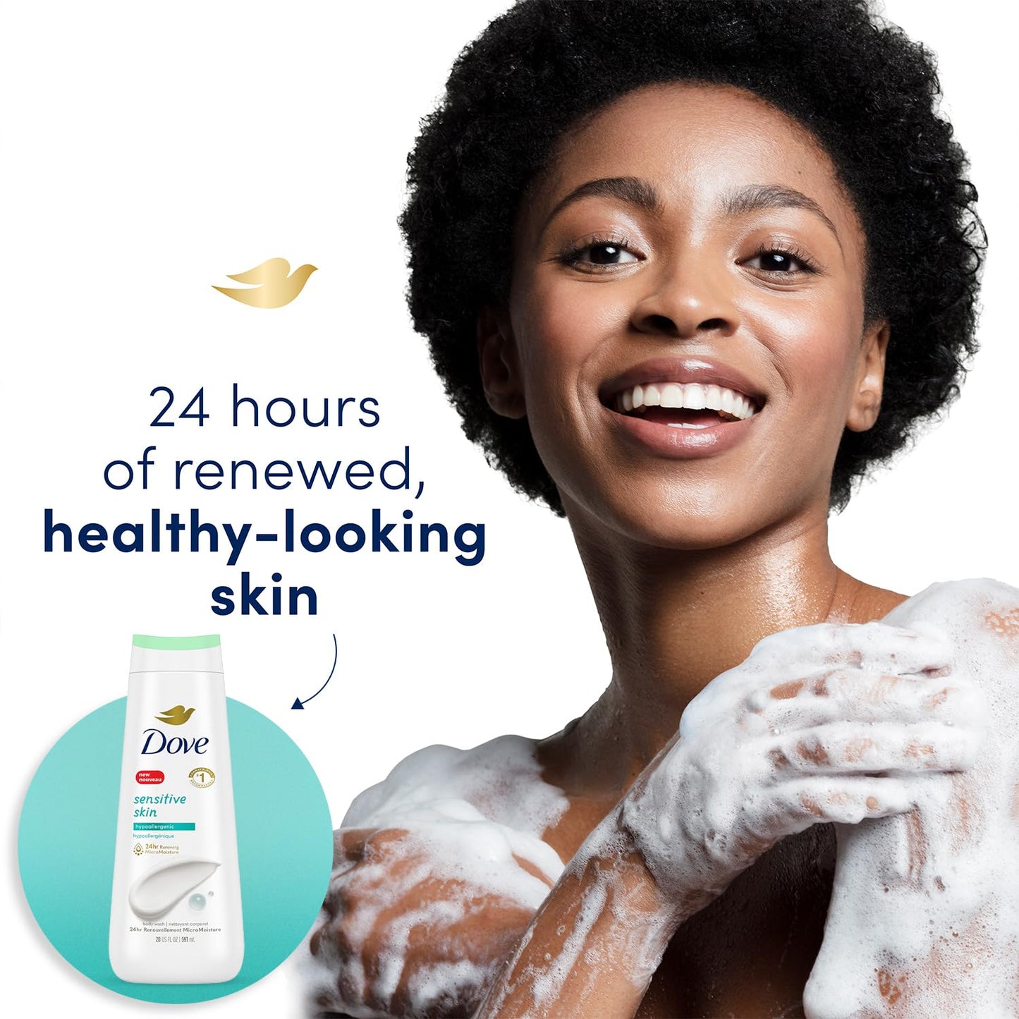Dove Dandruff Shampoo & Conditioner 2-in-1, DermaCare Calming Relief with Pyrithione Zinc + Body Wash for Sensitive Skin – Best to Prevent Itchy Scalp and Dry Skin (2 Piece Set)