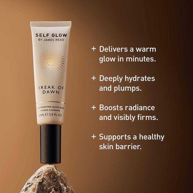 Self Glow by James Read - Break of Dawn Rejuvenating Glow Mask | Hyaluronic Acid, Squalane, Cacao Extract, Aloe, Vit E | Hydrate, Moisturize, Firm | Silicone + Drying Alcohol-Free (15mL | 0.5 fl oz)