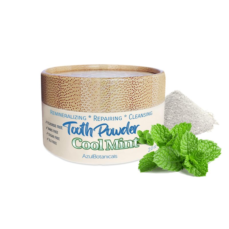 Remineralizing & Cleansing Oral Care - Tooth Powder, Cool Mint. Fluoride Free, SLS Free, Nano Free for Organic Oral Wellness (2 Ounces)