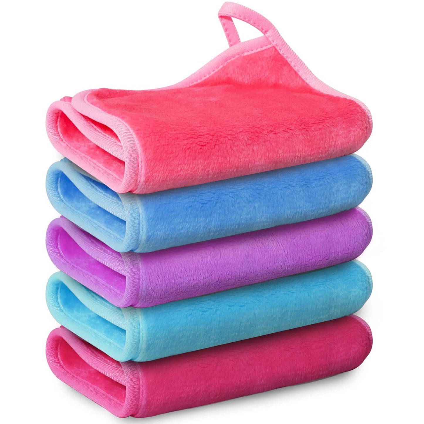 Nugilla Makeup Remover Cloths - 5 Pack Reusable Microfiber Towels for Effortless Makeup Removal | Soft & Gentle on Skin