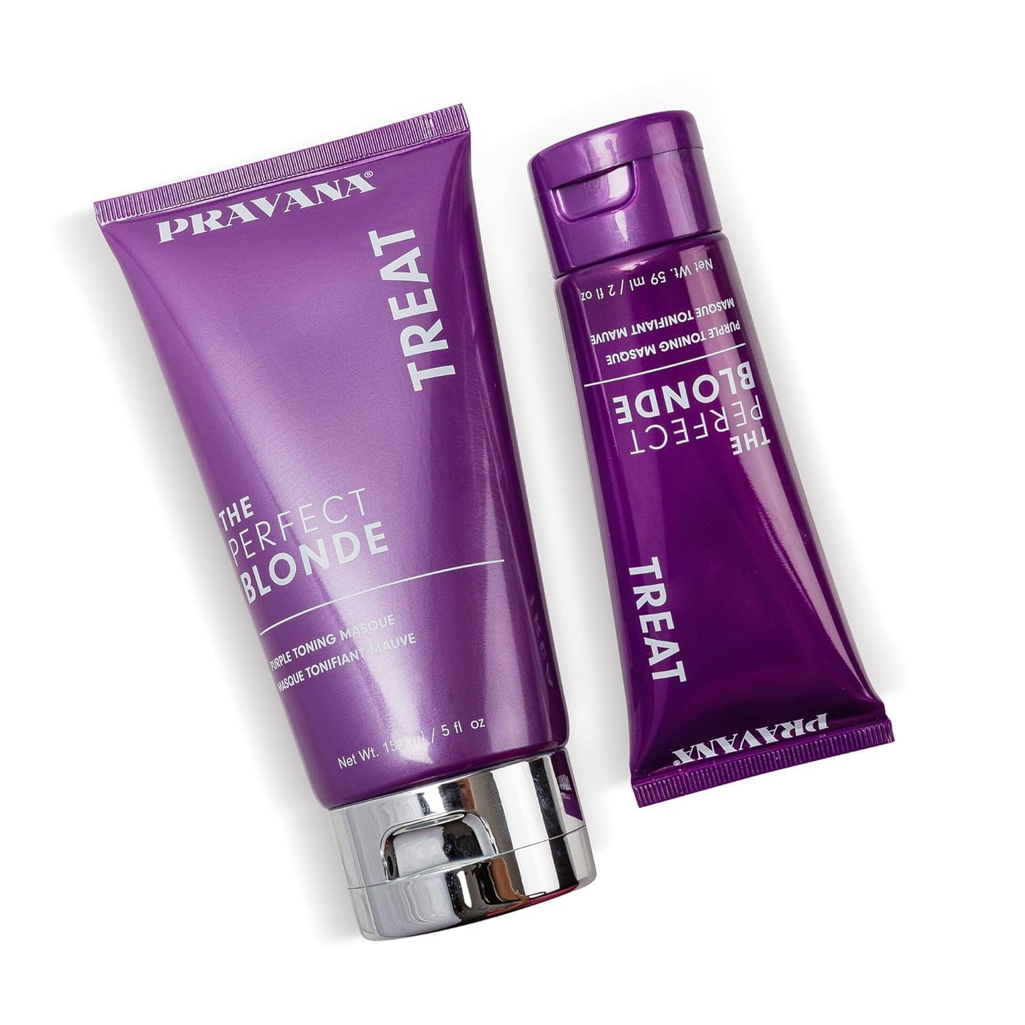 Pravana The Perfect Blonde Purple Toning Masque Treatment | Neutralizes Brassy, Yellow Tones | For Color-Treated Hair | Adds Strength, Shine, Elasticity | 5 Fl Oz