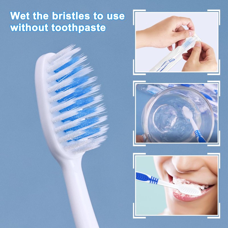 SLequipo 200 Prepasted Disposable Toothbrushes Individually Wrapped Pre Pasted Toothbrushes Soft Bristle Travel Tooth Brush Single Use Wrapped for Hotel, Camping, Travel and Gift for The Homeless