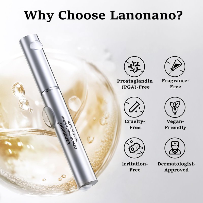 Lanonano Eyebrow Serum, Fuller & Longer Looking Eyebrow Growth Serum, Advanced Eyebrow Enhancement
