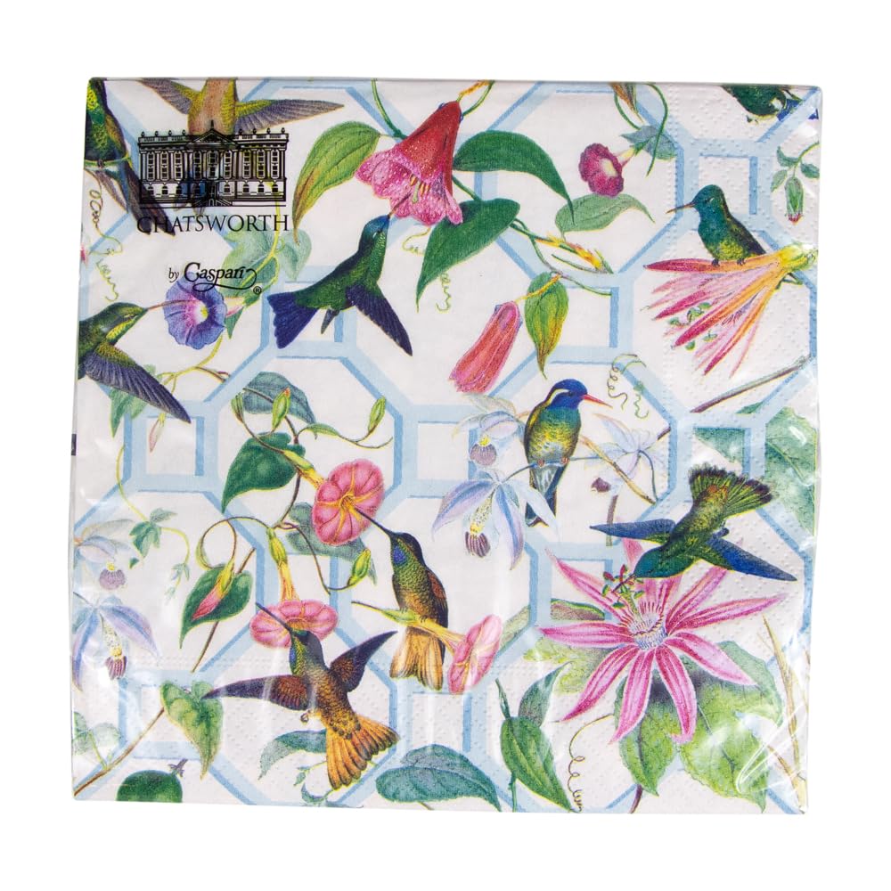 Caspari Hummingbird Trellis Paper Luncheon Napkins - 20 Per Package