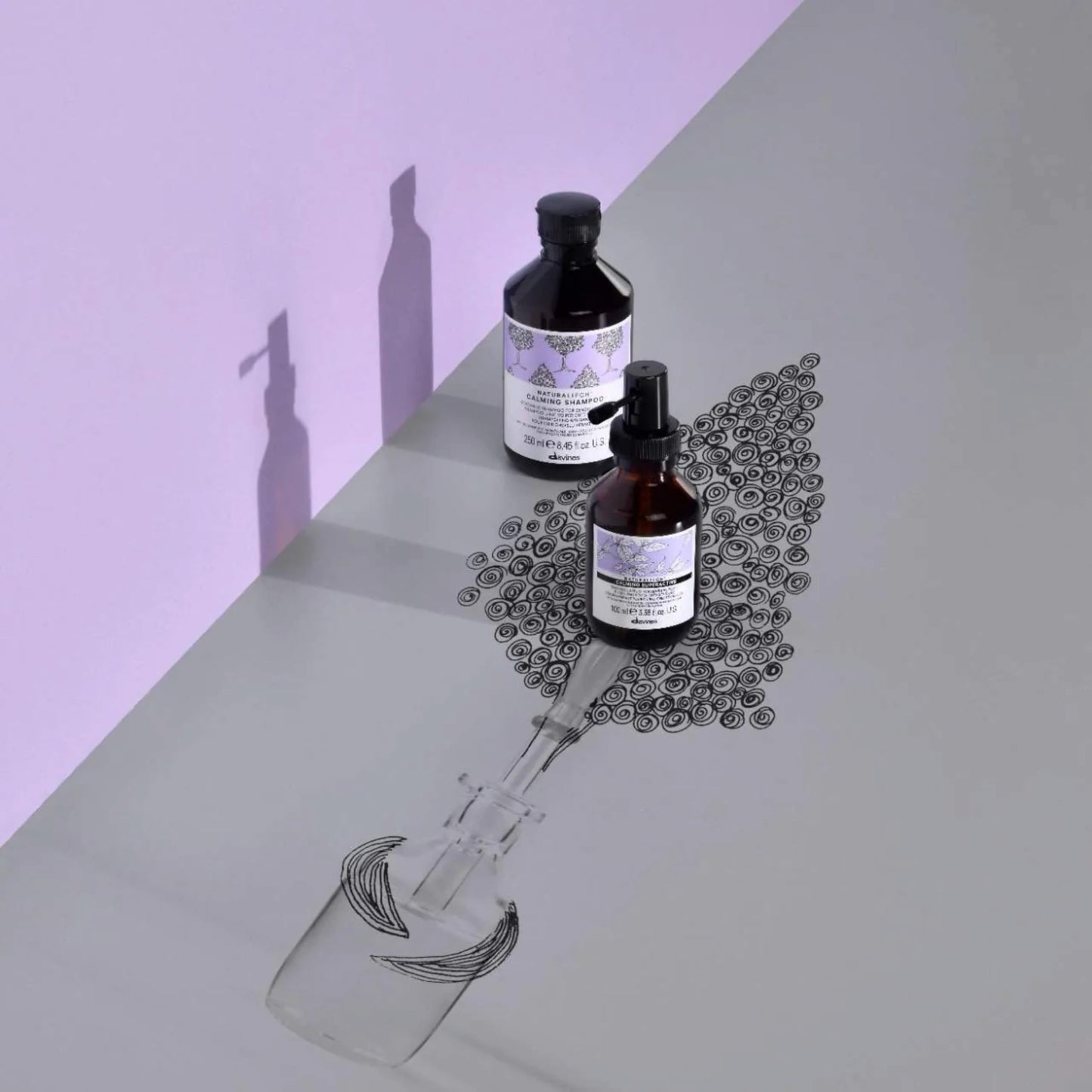 Davines Naturaltech Calming Shampoo, Soothing & Relieving for Sensitive Scalp - With Blueberry Phytoceuticals - Gentle Cleanser Reduces Itching & Redness, 8.45 Fl Oz