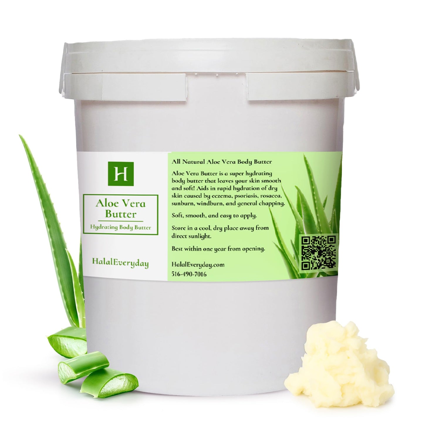 SAAQIN Aloe Vera Butter –Hydration of Dry Skin Caused By Eczema, Psoriasis, Rosacea, Sun Burn, Wind Burn, and General Chapping 16 Oz