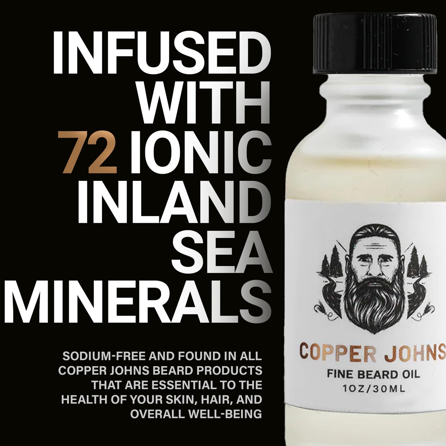 Copper Johns Premium Beard Oil for Men - Natural Formula with Jojoba & Castor Oil - Lightweight Non-Greasy Beard Moisturizer - Softens, Hydrates & Tames Frizz - Polys-Bergamot & Cherry Almond 1 oz