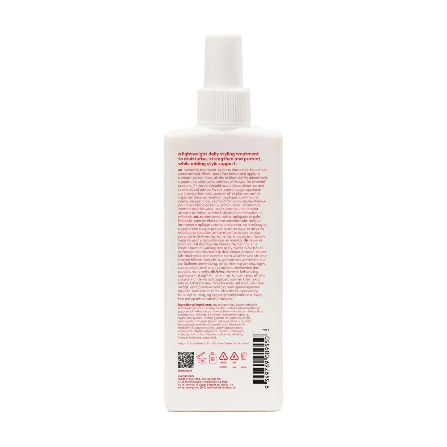 EVO Happy Campers Wearable Treatment - Daily Hair Treatment to Strengthen and Protect - Reduces Frizz and Provides UV Protection - 200ml / 6.8oz