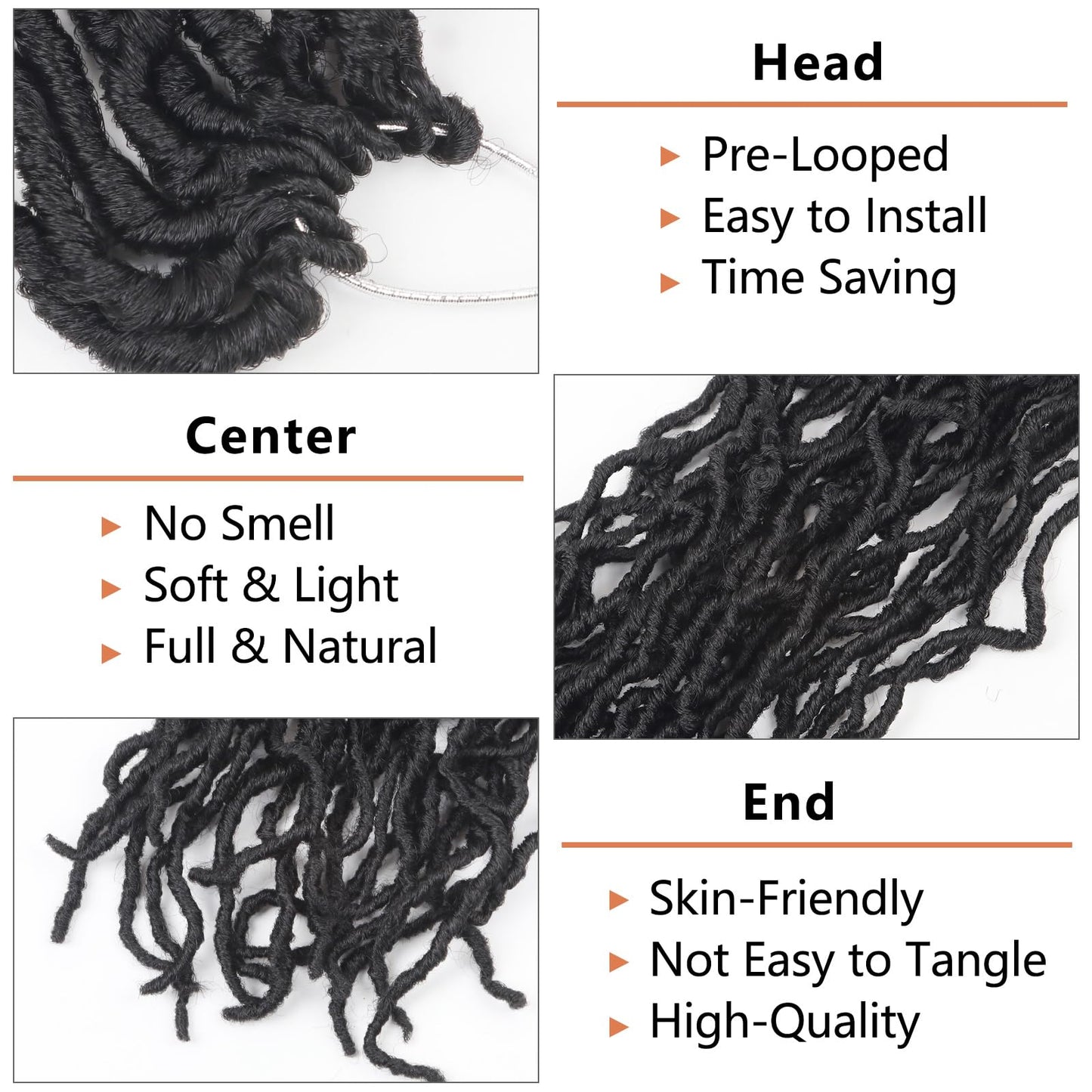 Vemet Soft Locs 30 Inch Synthetic 8 Packs Faux Locs Pre Looped Curly Wavy Crochet Hair For Hair Extensions 1B