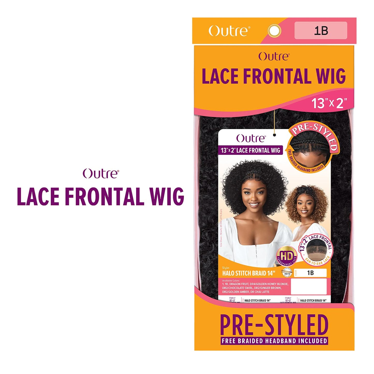 Outre Pre-Styled Synthetic HD 13X2 Lace Frontal Wig - Halo Stitch Braid 14" (DRCHILAT)