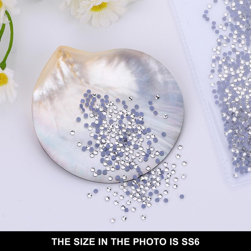 Novani Hotfix Rhinestones 1440pcs Clear Round Iron on Rhinestone Style 2088 Sparkly Crystal Gemstones for Fabric and Crafting, SS34 (7.0-7.3mm)