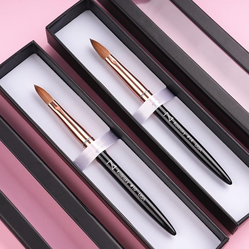 M – Regal 100% Kolinsky Acrylic Nail Brush | Professional Acrylic Nail Sculpting & Application Brush | Premium Nail Art Tool for Nail Technicians & Artists (#16)
