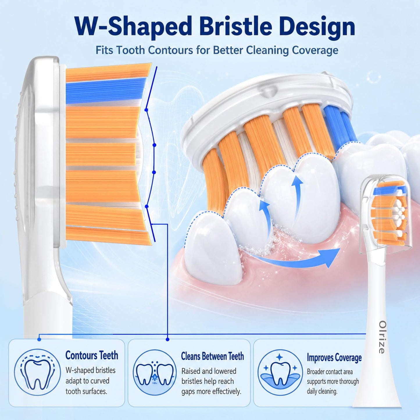 Replacement-Heads for Philips-Sonicare,Toothbrush-Heads for Sonicare Brushes Replacement A3 C2 C3 G2 G3 Click-On Handle,Medium Bristles Electric-Toothbrush-Heads,8 Pack