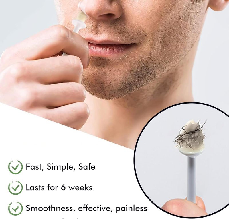 Nose Wax Kit, Nose Hair Wax Kit for Men & Women, Painless Nose Hair Removal with USB Fast Heat, Smart Constant Temp, 40 Applicators, Wooden Sticks, After Wax Wipes and Moustache Guards | 15-20 Uses