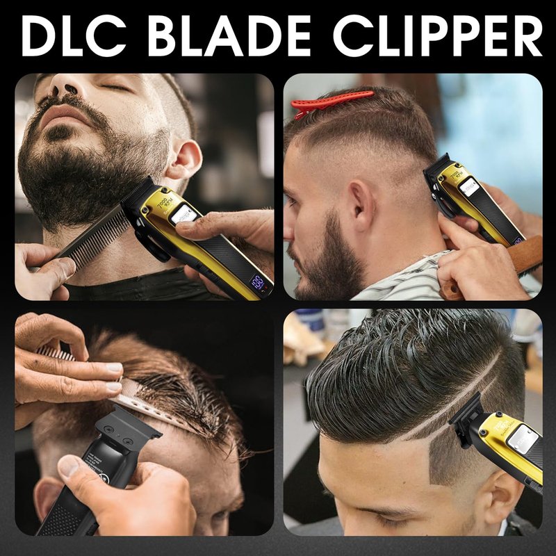 DSP Professional Barber Clipper Cordless, Hair Clipper for Men, Powerful Clipper, BLDC Motor & DLC Coated Detachable Blade with Charging Base