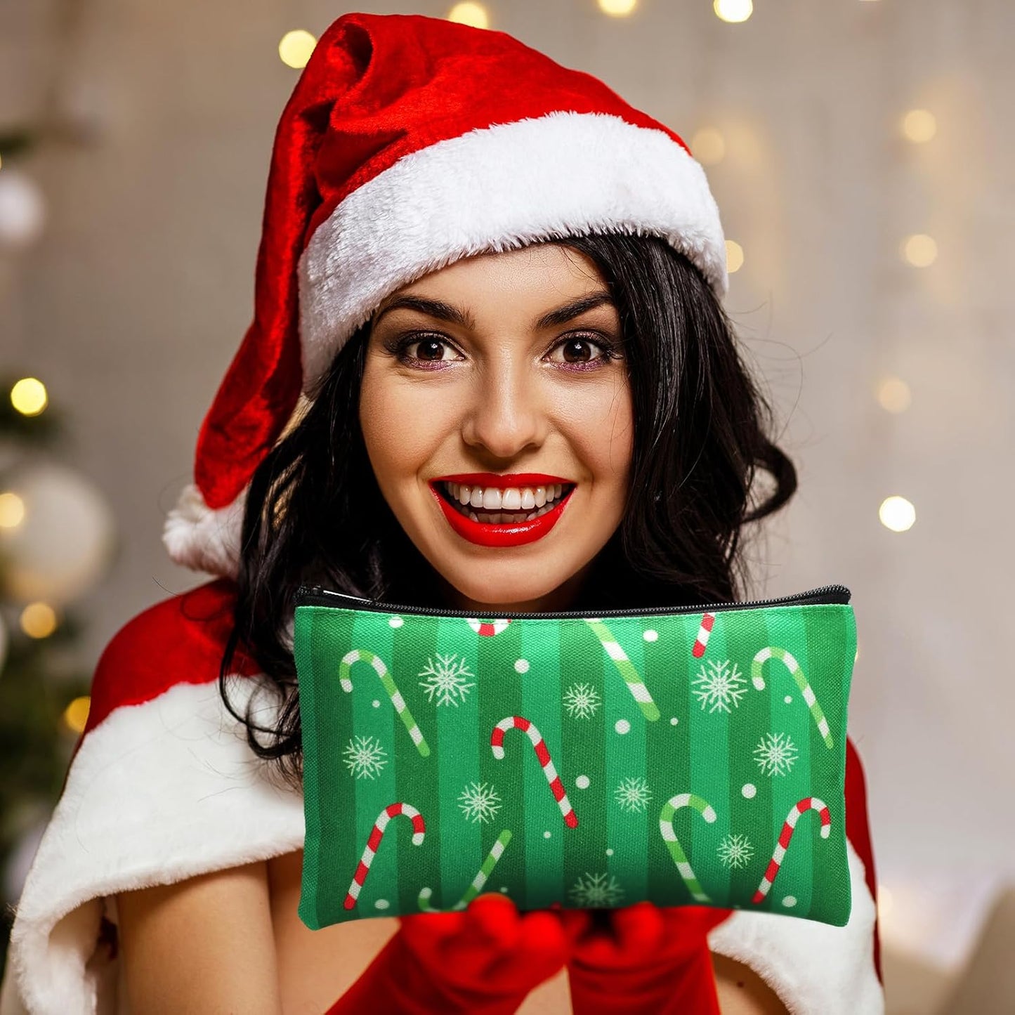 Christmas Makeup Bags - 20 Pcs Cosmetic Pouch Set for Women | Holiday Travel Toiletry Organizer with Xmas Themes