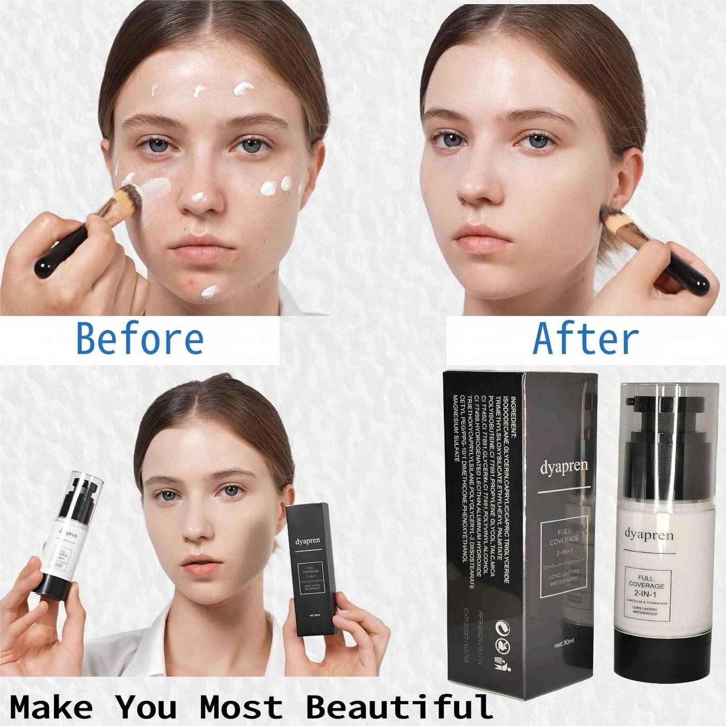 Natural Glow Enhancer Liquid Foundation - Lightweight, Buildable Coverage | 30ml, Ideal for All Skin Types
