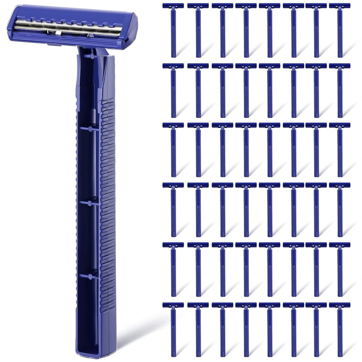 Twin Blade Razors for Men - Stainless Steel Disposable Shavers | Bulk Pack of 150 for Travel & Bathing