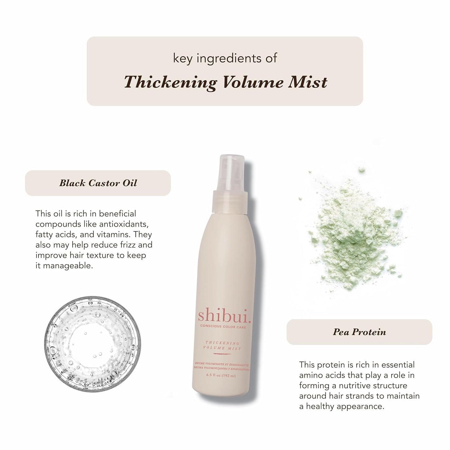 Thickening Volumizing Mist - Adds Volume, Bounce & Shine | Color-Safe, Vegan, Sulfate-Free, 6.5 Fl Oz