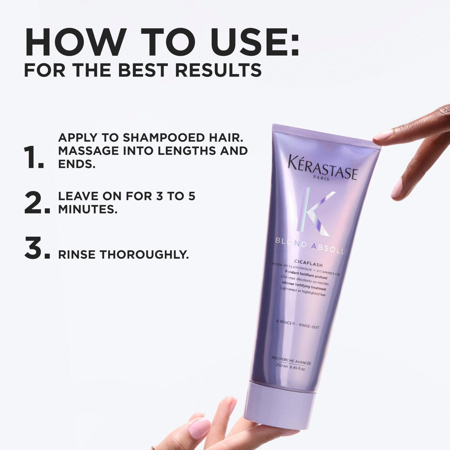 Kerastase Blond Absolu Cicaflash Conditioner - For Bleached & Damaged Hair, Strengthens & Nourishes, With Hyaluronic Acid, Protects Against Breakage, 2.5 Fl Oz, Travel Size