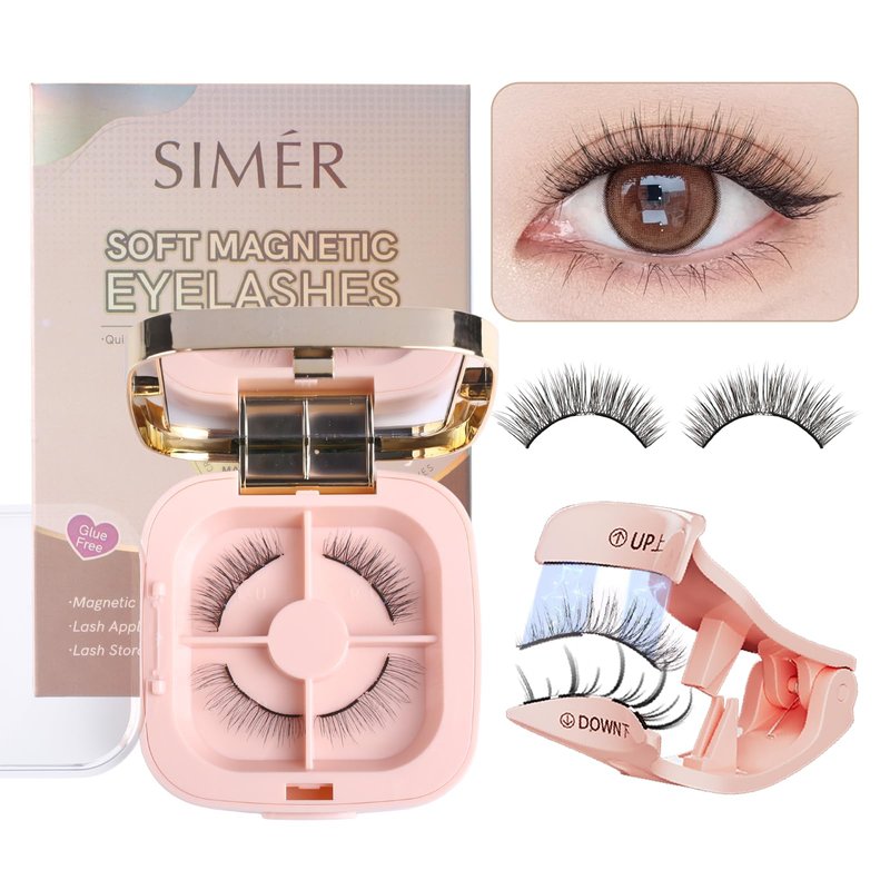 Soft Magnetic Eyelashes, Natural Look Reusable Glue-free Dual Magnets Lashes with Applicator, Lightweight Dual Magnetic Lashes - Delicate