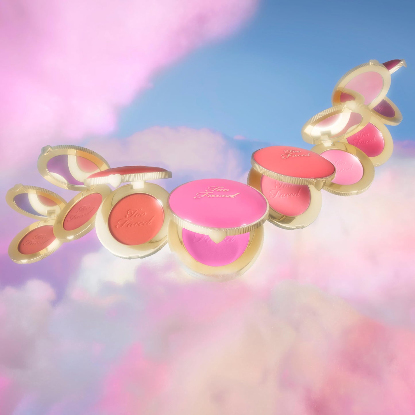 Too Faced Cloud Crush Blurring Blush | Velvety Powder Blush for Cheeks with High-Pigment Formula | 93% Naturally Derived Ingredients, Vegan & Cruelty-Free, Candy Clouds, 0.17 Ounce