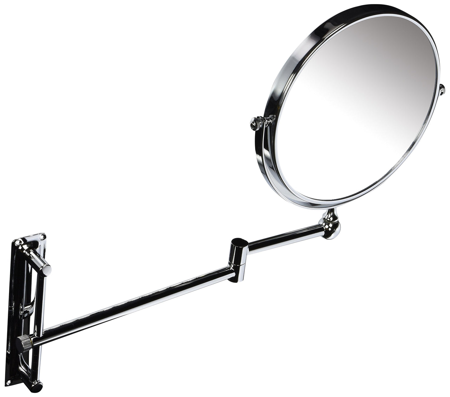 Danielle Creations 8-Inch Double-Sided Wall Mounted Adjustable Height Makeup Mirror, 10x Magnification
