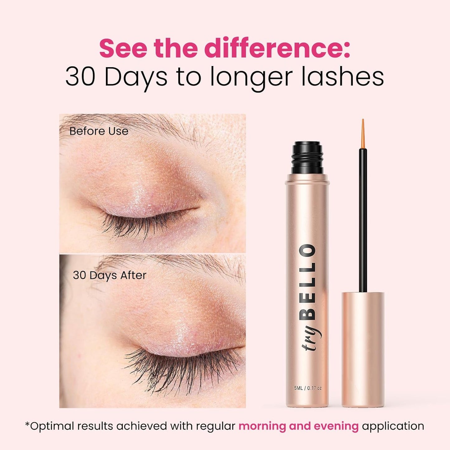Eyelash Growth Serum - Natural Formula with Biotin & Peptides | Vegan, Gentle, Daily Use, 0.5 oz