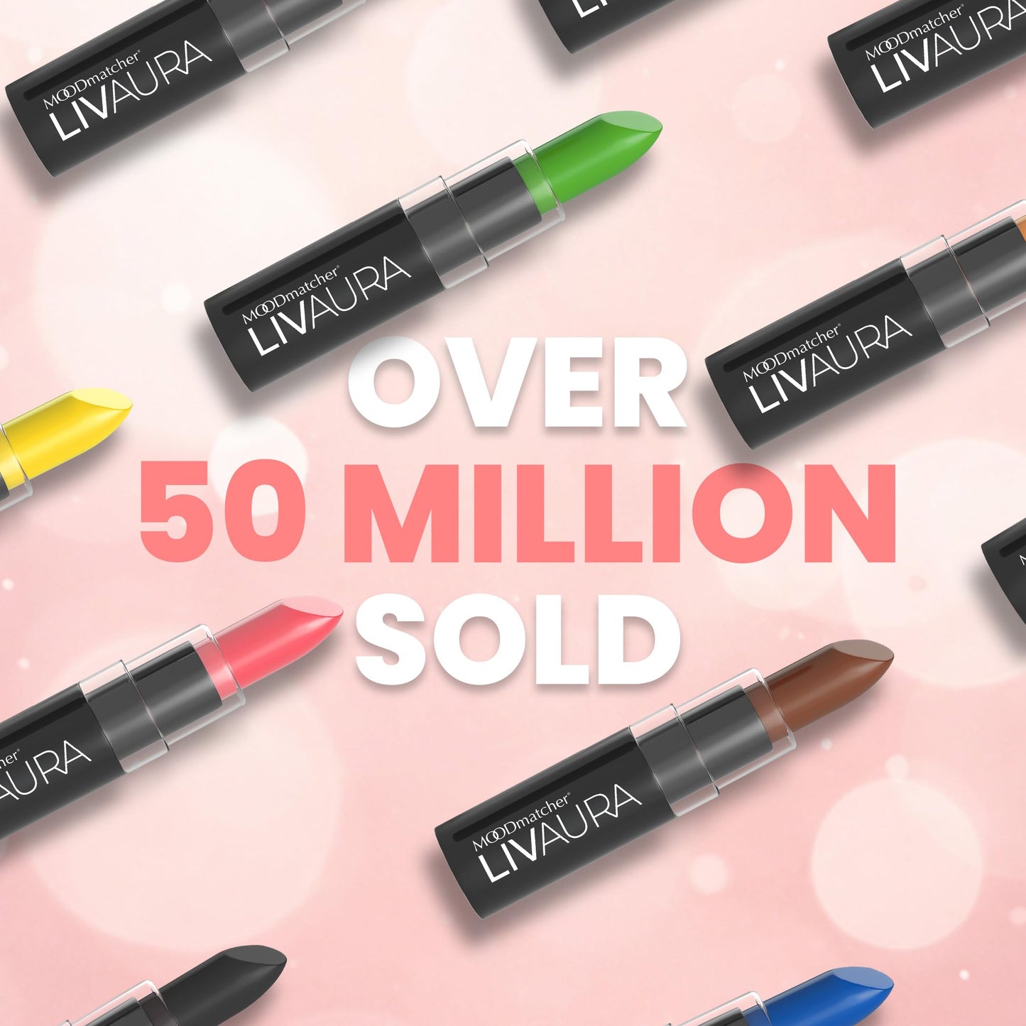 MOODmatcher LIVAURA Long Lasting Lipstick for Women 6 Pack – Color Changing Moisturizing Cream Lipsticks, Smudge Proof Lip Stick, Easy to Apply Lip Makeup, Made in USA
