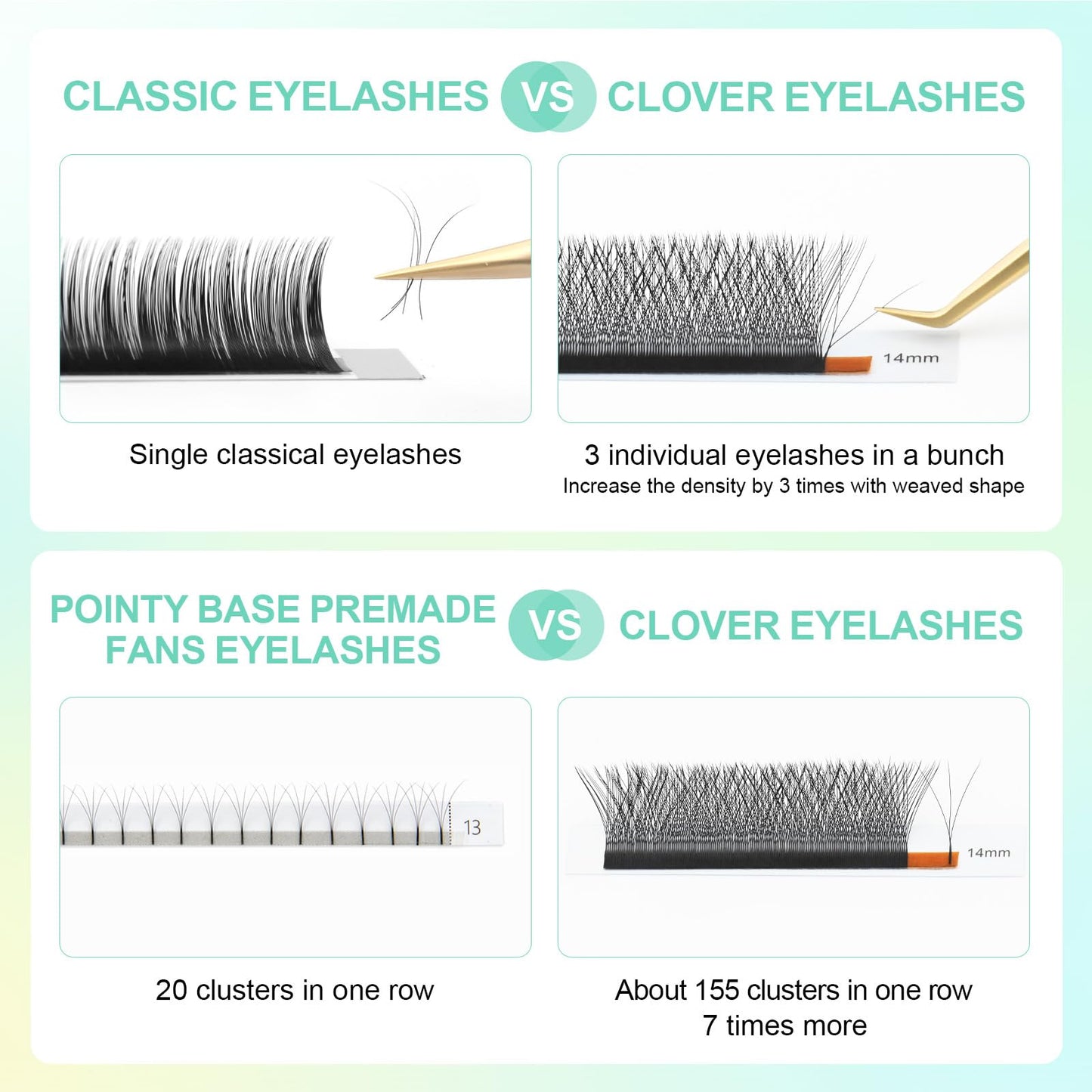 NAGARAKU 3D W Shape Eyelash Extension 5 Trays in 1 pack Volume 0.07mm D curl 9/10/11/12/13mm Premade Fans Faux Mink Matte Black Cluster Easy Fanning False Lashes