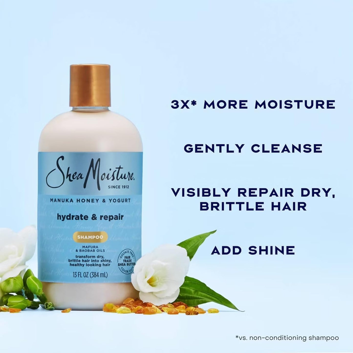 Manuka Honey & Yogurt Shampoo and Conditioner Set | Hydrate, Repair & Strengthen for Dry, Damaged Hair