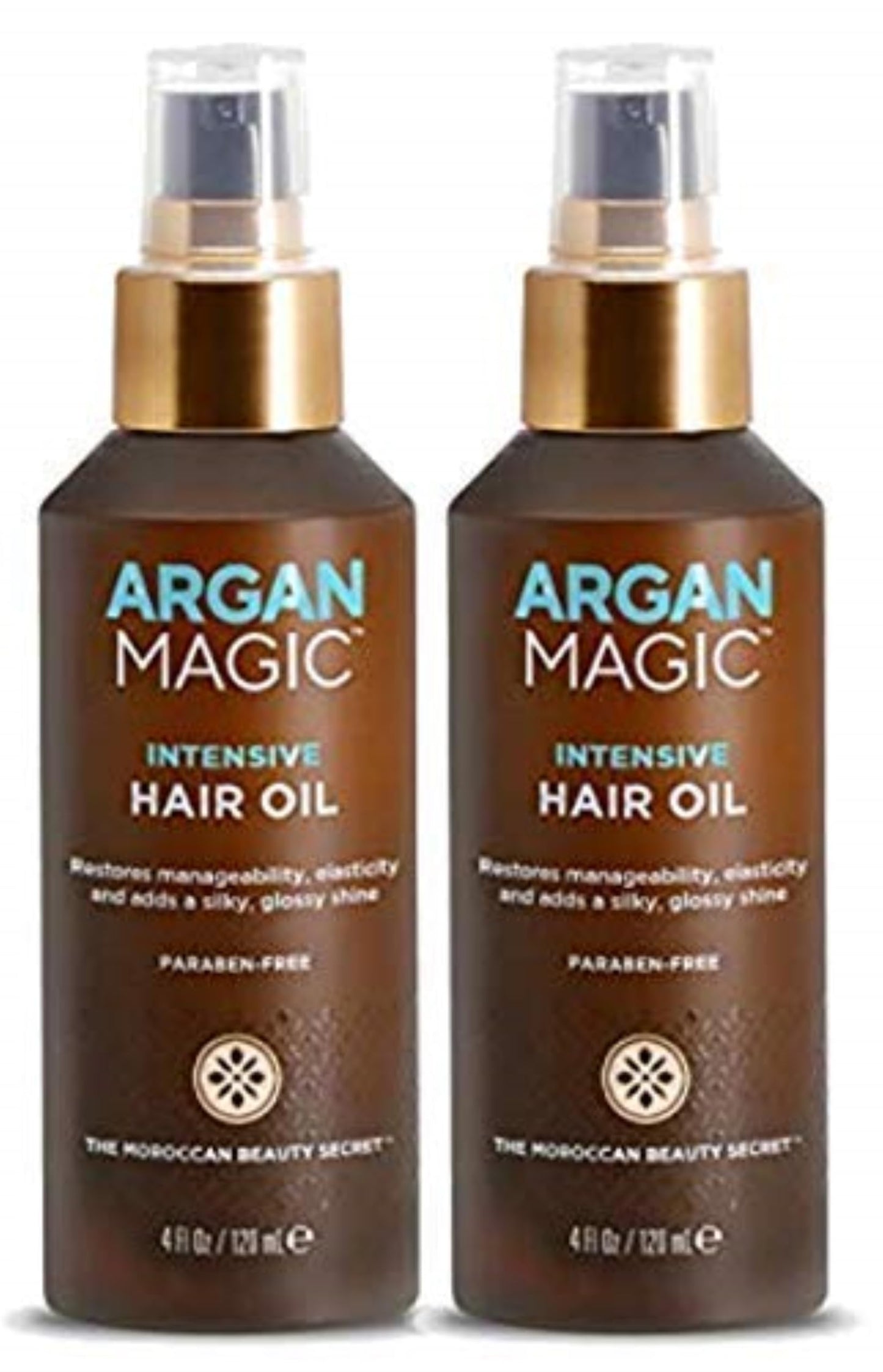 Argan Magic Intensive Hair Oil | Restores Manageability and Elasticity - Adds Shine and Gloss | Controls Frizz | Paraben Free, (4 oz / 2 Pack)
