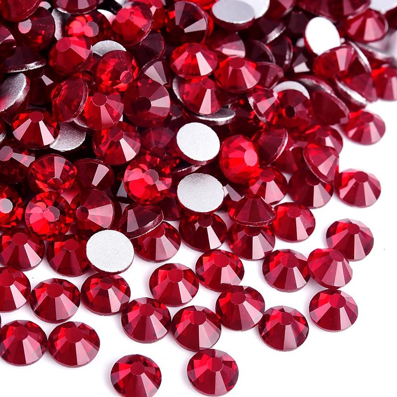 Blinginbox Flatback Rhinestones Bulk,14400pcs Crystal Round Loose Gemstones Glass Rhinestones for Crafts Makeup Nail Art Clothes Shoes DIY Decorations(SS16,3.8-4.0mm,Dark siam)