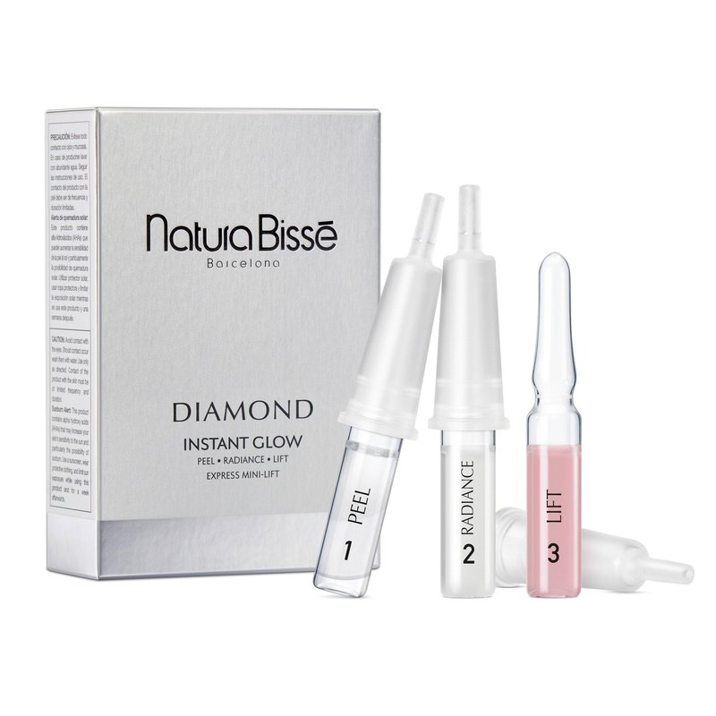 Natura Bissé Diamond Instant Glow, Anti-Aging Ampoule Trio, Lifts, Firms, & Illuminates, For All Skin Types, 3 ampoules x 1 treatment