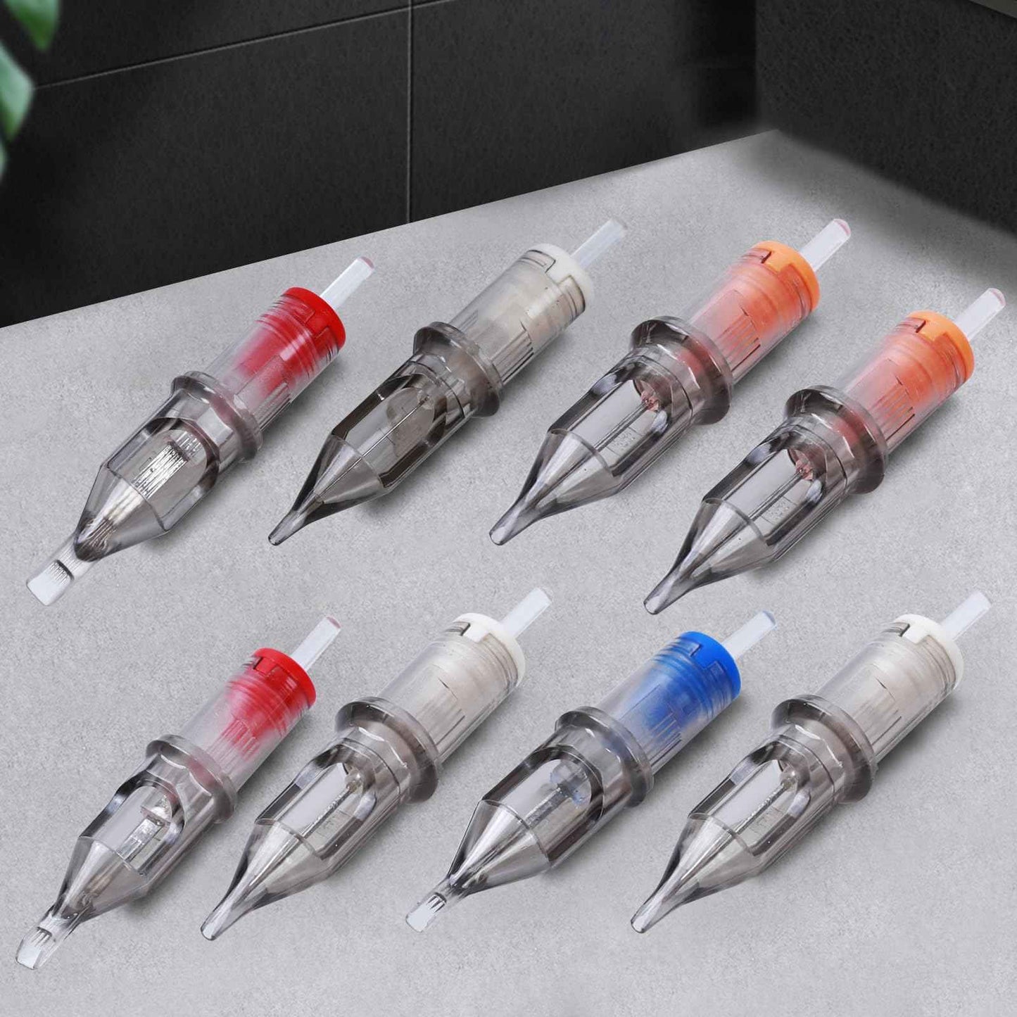 EIPTWH 50PCS Assorted Tattoo Cartridges Needles,#12RL RS M1 Round Shader Mixed Size Tattoo Gun Cartridges Needles-5x(1RL 3RL 5RL 7RL 3RS 5RS 7RS 5M1 7M1 9M1) Disposable Tattoo Needles with Membrane