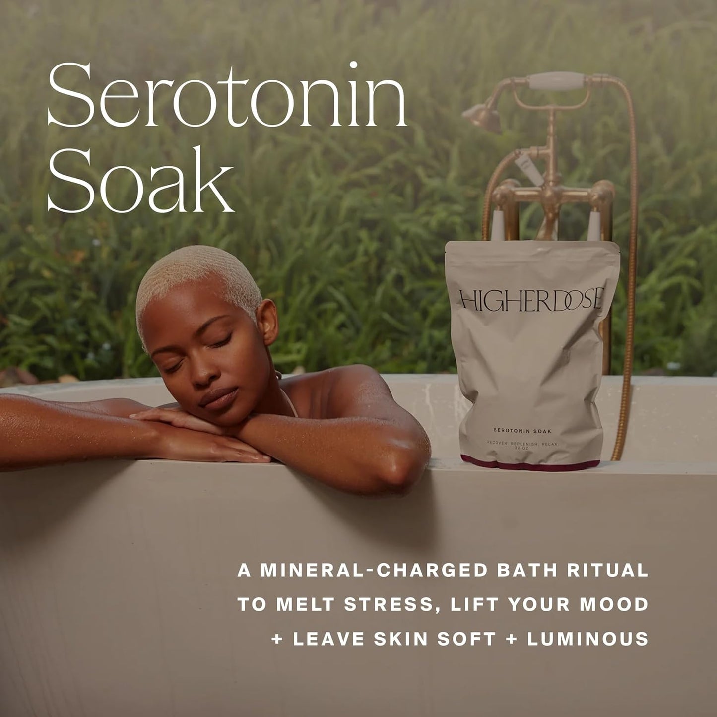 HigherDOSE Magnesium Bath Salts - Serotonin Soak for Muscle Recovery & Detox | 32 Oz Spa Essential