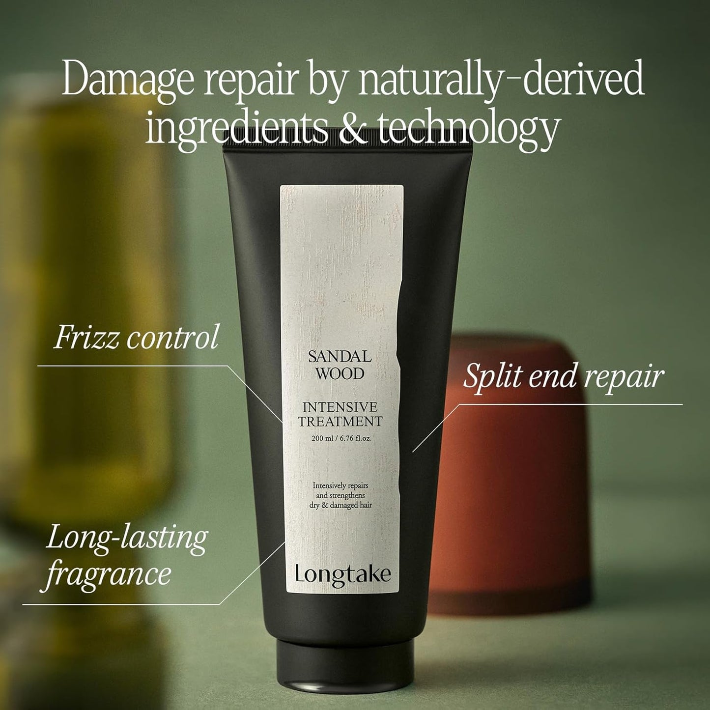 Sandalwood Hair Perfume Treatment - Intensive Anti-Frizz Formula | 6.76 Fl Oz | Softens & Repairs Split Ends