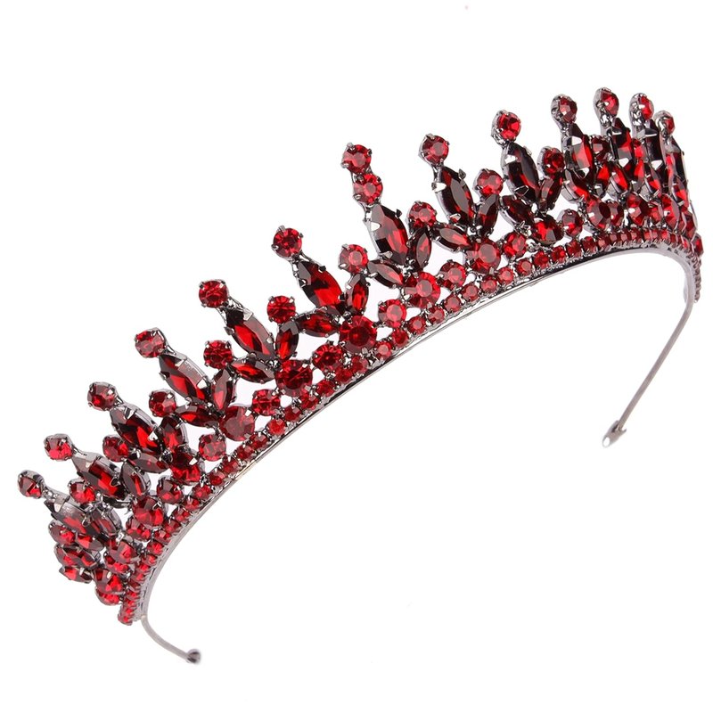 LIMELIA Women's Tiara - Burgundy Glitter Hair Accessory for Bridal, Prom & Parties | Elegant Design
